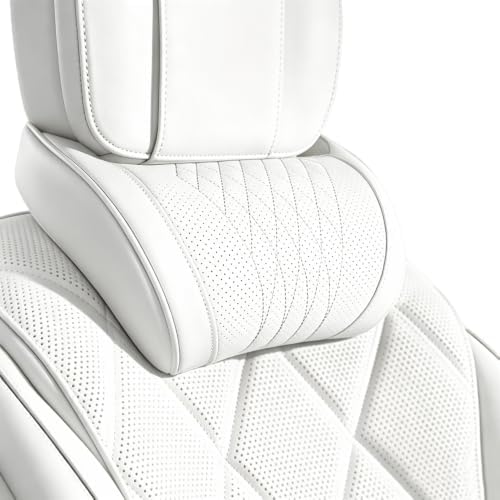 Universal Memory Foam Car Headrest Neck Pillow, White