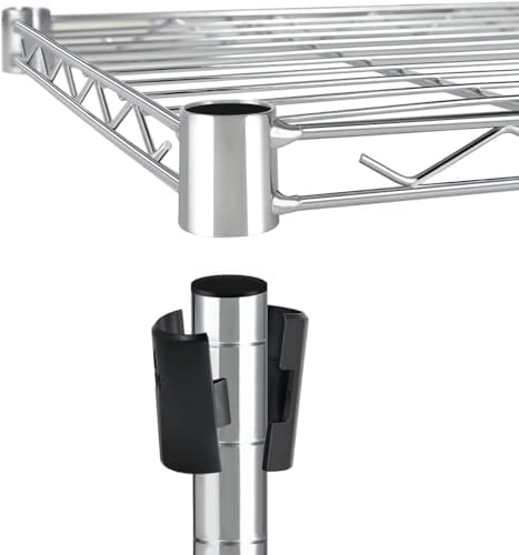 Simple Deluxe 5-Tier Heavy Duty Storage Shelves, 1750 Lbs Loading Capacity, 35.43" W x 17.72" D x 70.87" H Adjustable Shelving Unit with Wheels, Chrome
