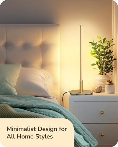 EDISHINE LED Table Lamp, Modern Dimmable Desk Lamps Metal Finish, Gold