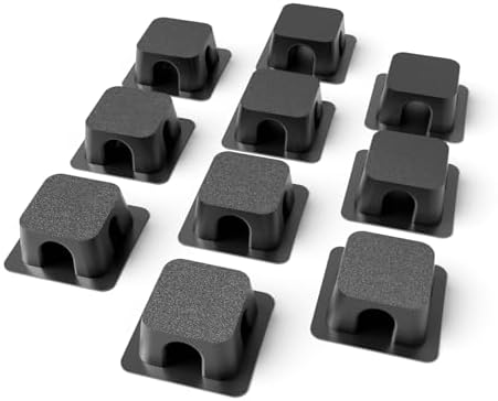 Magnetic Cable Organizer – Desktop Multipurpose Cord Keeper & Cable Management Clip for Home & Office (Black Block 10Pcs)