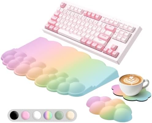 Sushret Cloud Wrist Rest with Keyboard Stand, Keyboard Riser with Wrist Pad