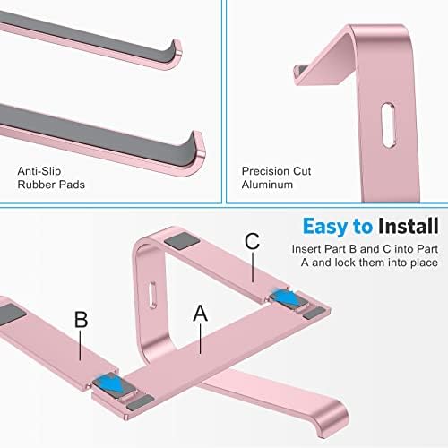 OMOTON Laptop Stand, Detachable Mount for MacBook Air/Pro Dell HP Rose Gold