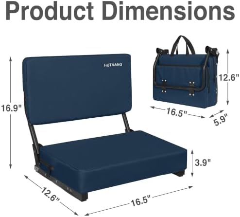 HUTMANG Swivel Backrest Stadium Seats,bleacher Chairs with Back and Cushion