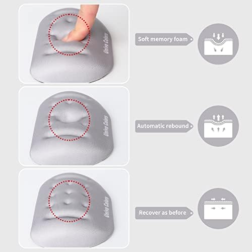 UnivoColors Gray Superfine Memory Foam Wrist Rest Soft Gel Ergonomic Mouse Pad Wrist Support for Mouse, Gaming, Computer, Laptop, Office