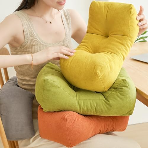 Be&xn Soft Lumbar Support Pillow for Office Chair & Car, Corduroy Back Support Pillow for Lower Back Pain Relief, Ergonomic Design Back Cushion for Sleeping and Resting (Blue)