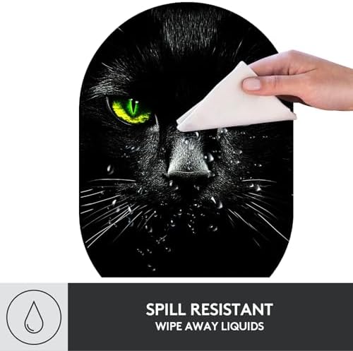 Small Mouse pad, Portable, Waterproof Non-Slip Rubber Bottom, Suitable for Wireless Mouse, Laptop Keyboard Tray for Both Men and Women, Office Travel 7.1x10.6in，Black Cat