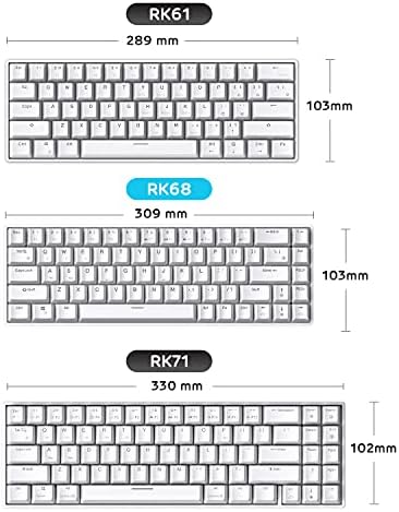 RK ROYAL KLUDGE RK68 Wireless Hot Swappable 65% Mechanical Keyboard Gaming