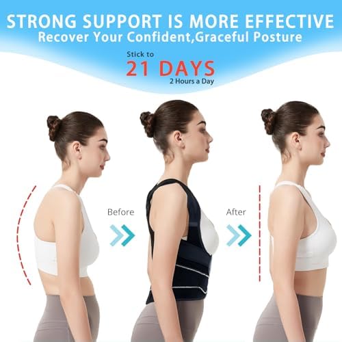 Back Posture Corrector Brace for Kyphosis, Scoliosis, and Slouching, Adjustable Spine Straightener with Lumbar Support, Unisex, for Men and Women
