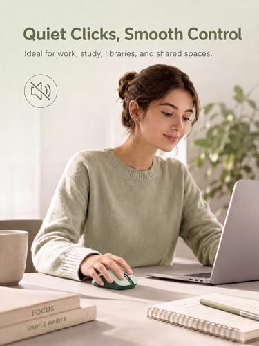 RAPIQUE Bluetooth Wireless Mouse, Dual Bluetooth & 2.4GHz, Avocado Green