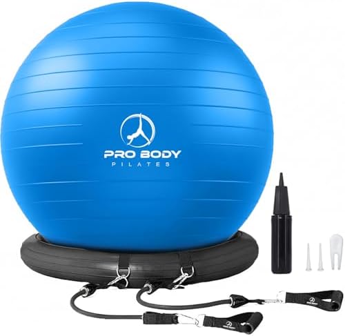 ProBody Pilates Yoga Ball Chair for Office - with Resistance Bands