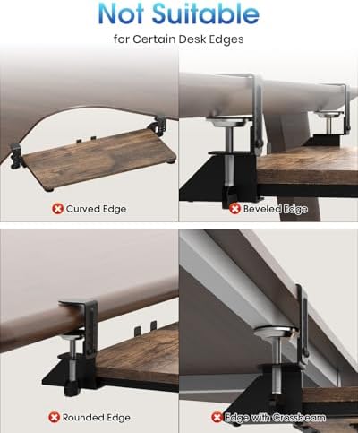 Large Keyboard Tray Under Desk, Pull Out Keyboard & Mouse Tray for Typing