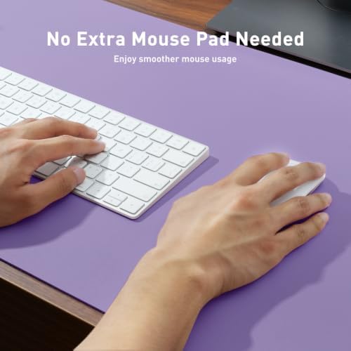 Aothia Faux Leather Desk Mat (Light Purple, 48" x 17")