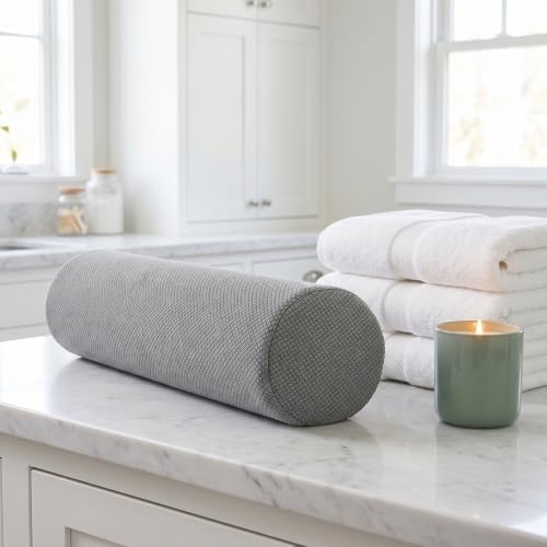 Cylindrical Memory Foam Neck Pillow, 17x4 Inch Support Cushion