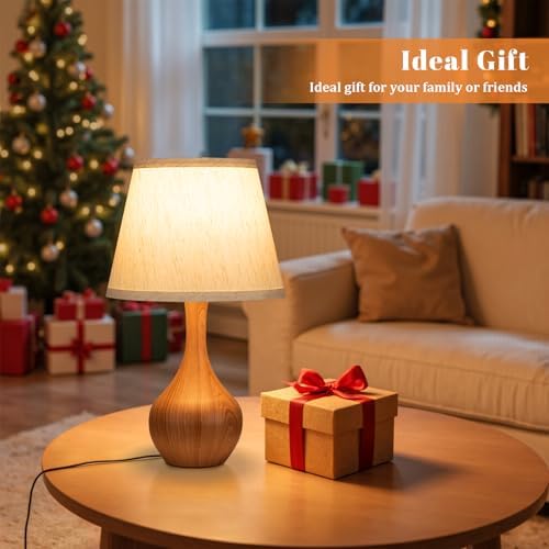 16.1" Touch Table Lamp for Nightstand, Dimmable Small Bedroom Lamp Set of 2