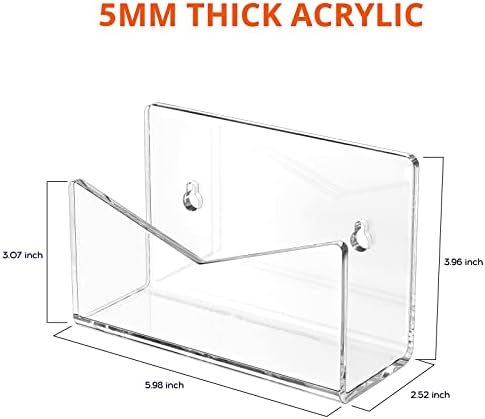 Richboom Acrylic Mail Holder, Envelope Holder for Desk Countertop Letter Holder for Home Office School (1 Section Clear - 2 Pack)
