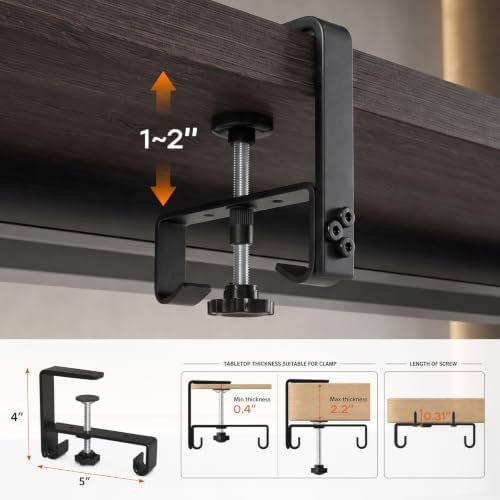 No Drill Under Desk Cable Management Tray, 28 Inch, Black
