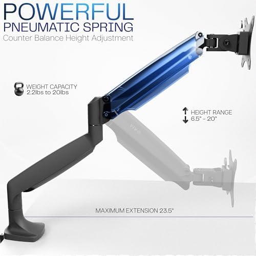 VIVO Premium Aluminum Height Adjustable Single Monitor Articulating Desk Mount Stand w/Gas Spring Arm Fits up to 32" Screen (STAND-V001Q)