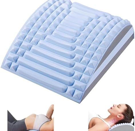 Acemend Neck & Back Stretcher Refresh Neck & Back Stretcher Posture Corrector Lumbar Back Stretcher for Lower Back Pain Relief Adjustable Sciatica Pain Relief Device Lower Back Upper Back (Blue)