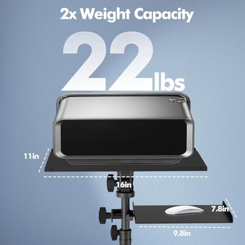 Projector Stand Tripod Laptop Tripod on Wheels with 2 Shelves