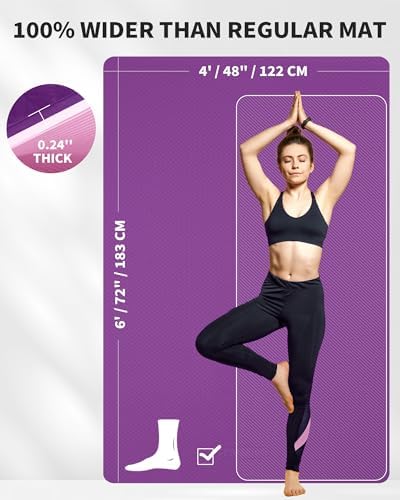 CAMBIVO 72''x48'' Large Yoga Mat, Extra Thick TPE Workout Mat