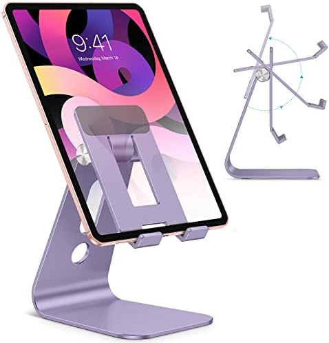 OMOTON T2 Tablet Stand for Desk, Aluminum Holder for iPad Pro/Air,Purple