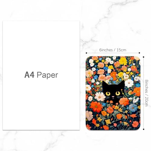 Small Mouse Pad, Mini Mouse Pad 6 x 8 Inch, Thick Rubber Waterproof Mouse Mat, Cute Mousepad for Women Men Wireless Mouse Laptops Home Office, Cute Black Cat