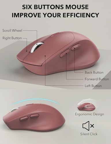 Wireless Keyboard and Mouse Combo - Full-Sized, Ergonomic Wrist Rest