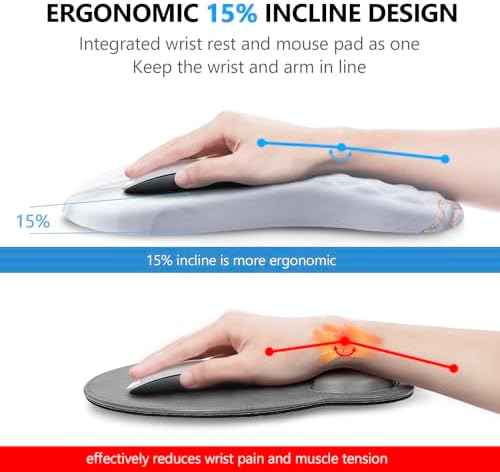 Ergonomic Mouse Pad & Keyboard Wrist Rest Set, Memory Foam