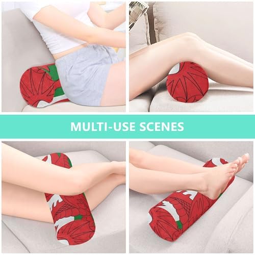 Bolster Pillow for Legs Firm Neck Roll Pillow Round Pillow Insert Cervical Cylinder Neck Support Car Wales Flag Welsh National Dragon