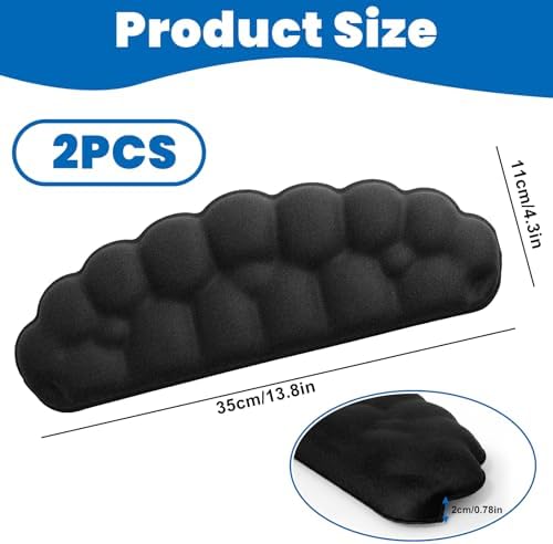 Arm Rest for Desk, Cloud L-Shaped Memory Foam Elbow Pads with Non-Slip Base, 2-Piece Ergonomic Desk Edge Cushion & Wrist Rest for Computer Keyboard, Office and Home Use