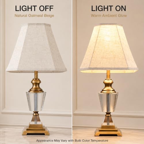 GO&SO Lamp Shades Set of 2,6.5" x 13" x 10.5",Beige Bell Lampshade