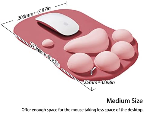 Cat Paw Mouse Pad, Ergonomic Mouse Mat with Wrist Support
