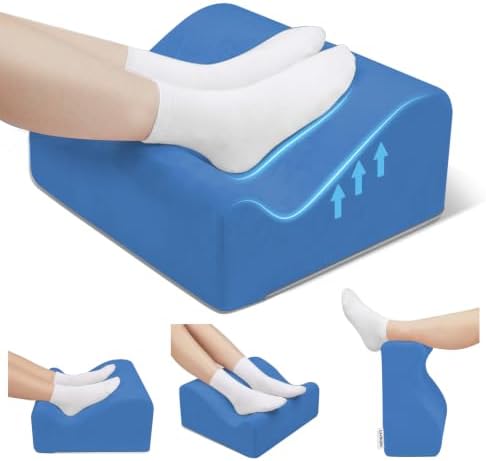 Work Foot Rest Under Desk,Ergonomic Footrest & Washable Cover Blue