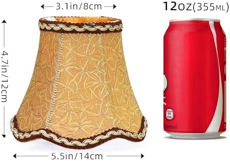 Fuloon Small Clip on Chandelier Lamp Shades, 2 Pack, Coffee