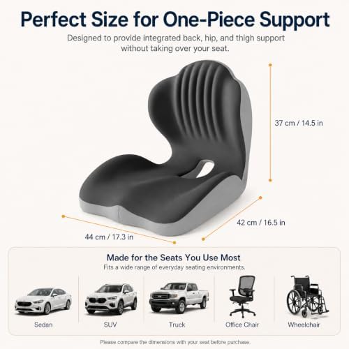Ergonomic Seat Cushion for Office Chair with Lumbar Support