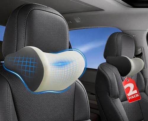 Allaboutsla 2-Pack Car Neck Pillow, Car Headrest Pillow for Neck Support