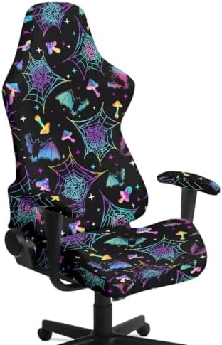 Halloween Gaming Chair Protector Slipcover 4-Piece Fits Office/PC Boss Recliners Anti-Scratch Washable with Zipper for Living Room