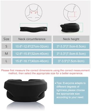Neck Brace for Sleeping - Cervical Collar Relief Neck Pain and Neck Support Soft Foam Wraps Keep Vertebrae Stable for Relief of Cervical Spine Pressure for Women & Men Jet Black Medium Size