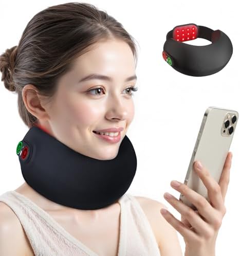 Comfytemp Anti-Head-Down Neck Brace with Red Light Therapy, Posture Support Improve Tech Neck Forward Head, Soft Foam Cervical Collar for Office Worker Reader, One Size