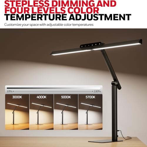 Honeywell HJ1BK Eye-Caring 1200LM LED Architect Desk Lamp for Home Office