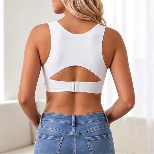Posture Support Bras for Older Women Front Closure Crossback Wireless Bra Full Coverage Posture Correcting Bralette