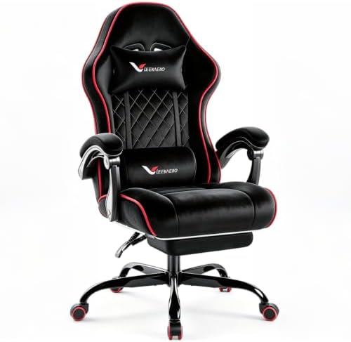 Fabric Gaming Chair for Adult, Comfortable Office Chair with Footrest