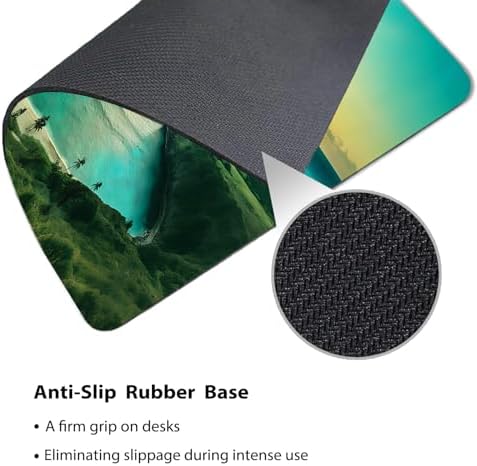 9.5x7.9 Inch Office/Gaming Mouse Pad, Hawaiian Scene Sunrise Over Hanauma Bay Oahu Hawaii, Cute Anti-Slip Mat for Desk Decor