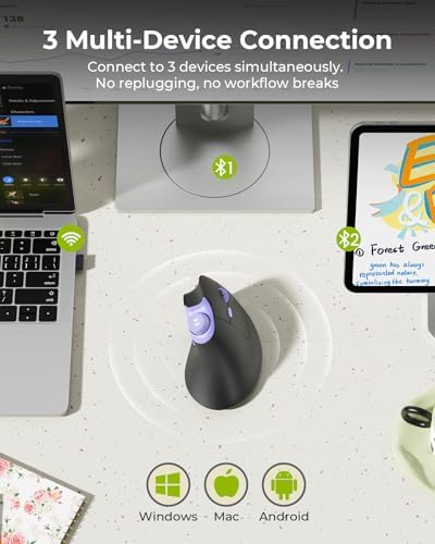 seenda MOU-302 Wireless Bluetooth Ergonomic Vertical Mouse with Volume Knob