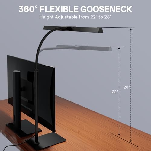 Kary LED Desk Lamp for Home Office, Flexible Gooseneck Task Light Tall 12W