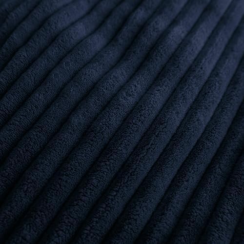 Big Joe Fuf 5Ft Foam Bean Bag Chair for Adults and Teens, Ideal for Bedroom and Living Room, Midnight Blue, Corded Plush, 5 feet Big