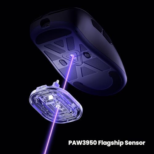 Akko Nest Wireless Gaming Mouse, 8K Polling Rate with PAW 3950 Sensor, 30000 DPI, 49g Lightweight,Omron Mechanical Switches, BT/2.4G/Wired Computer Mouse, White