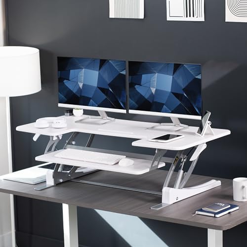 VIVO White 48 in Standing Desk Converter, DESK-V048VW