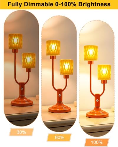 Lightdot Mid Century Modern Orange Table Lamp Vintage Lamp Gift Dimmable