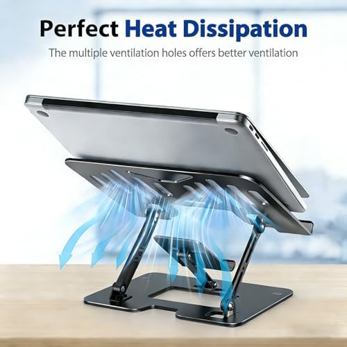 Ergonomic Foldable 2-in-1 Laptop Stand with Phone Holder